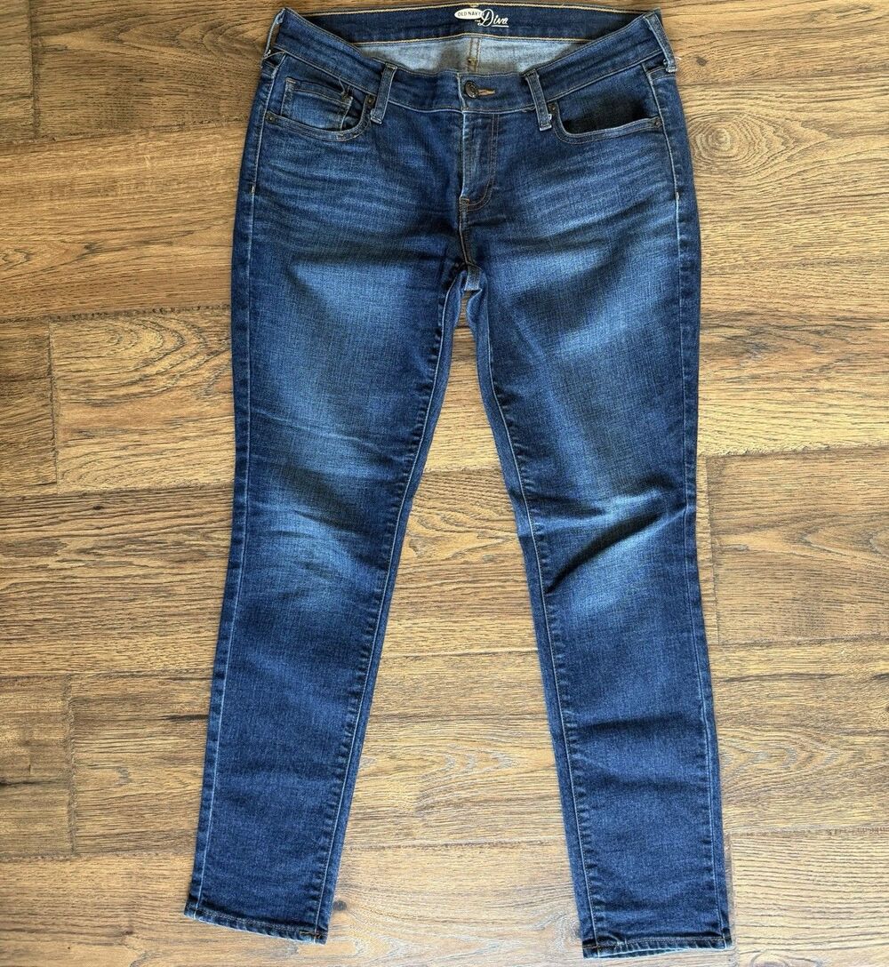 Old Navy The Diva Skinny Jeans Womens 6 Short Dark Wash Mid Rise Stretch Denim